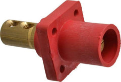 Leviton - 3R NEMA Rated, 600 Volt, 400 Amp, 1/0 to 4/0 AWG, Male, Double Set Screw, Panel Receptacle - 4-1/2 Inch Long, Red - USA Tool & Supply