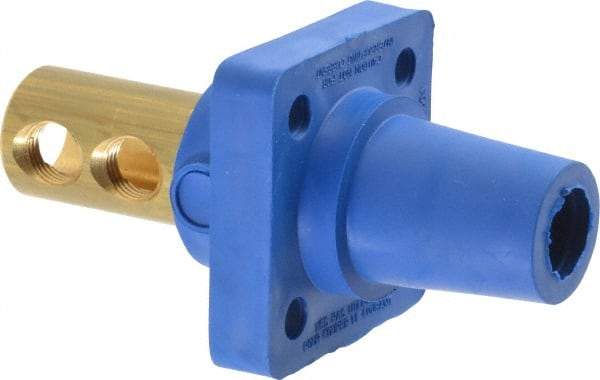 Leviton - 3R NEMA Rated, 600 Volt, 400 Amp, 1/0 to 4/0 AWG, Female, Double Set Screw, Panel Receptacle - 4-1/2 Inch Long, Blue - USA Tool & Supply