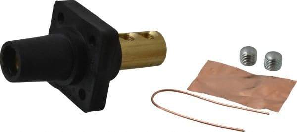 Leviton - 3R NEMA Rated, 600 Volt, 400 Amp, 1/0 to 4/0 AWG, Female, Double Set Screw, Panel Receptacle - 4-1/2 Inch Long, Black - USA Tool & Supply