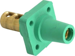 Leviton - 3R NEMA Rated, 600 Volt, 400 Amp, 1/0 to 4/0 AWG, Female, Double Set Screw, Panel Receptacle - 4-1/2 Inch Long, Green - USA Tool & Supply