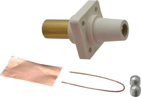 Leviton - 3R NEMA Rated, 600 Volt, 400 Amp, 1/0 to 4/0 AWG, Female, Double Set Screw, Panel Receptacle - 4-1/2 Inch Long, White - USA Tool & Supply