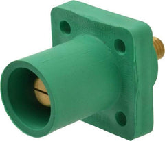 Leviton - 3R NEMA Rated, 600 Volt, 400 Amp, 2 to 4/0 AWG, Male, Threaded Stud, Panel Receptacle - 2.72 Inch Long, Green - USA Tool & Supply