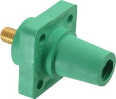 Leviton - 3R NEMA Rated, 600 Volt, 400 Amp, 2 to 4/0 AWG, Female, Threaded Stud, Panel Receptacle - 3.56 Inch Long, Green - USA Tool & Supply