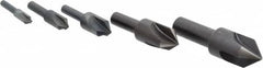 Cleveland - 5 Piece, 1/4 to 3/4" Head Diam, 82° Included Angle, Single End Countersink Set - USA Tool & Supply
