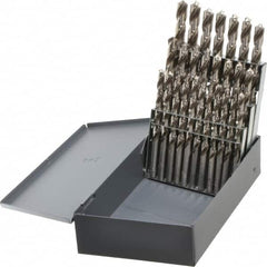 Cleveland - 118° Point, Bright Finish, Vanadium High Speed Steel Jobber Length Drill Bit Set - USA Tool & Supply