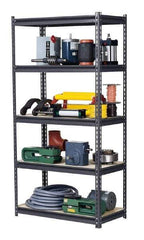 Edsal - 5 Shelf Starter Heavy-Duty Open Steel Shelving - 1,000 Lb Capacity, 48" Wide x 72" High x 18" Deep, Gray - USA Tool & Supply