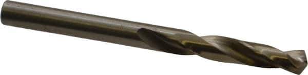 Cleveland - #11 135° Spiral Flute Cobalt Screw Machine Drill Bit - Oxide/Gold Finish, Right Hand Cut, 1-3/16" Flute Length, 2-1/4" OAL, Split Point, Straight Shank - USA Tool & Supply