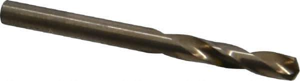 Cleveland - #13 135° Spiral Flute Cobalt Screw Machine Drill Bit - Oxide/Gold Finish, Right Hand Cut, 1-1/8" Flute Length, 2-3/16" OAL, Split Point, Straight Shank - USA Tool & Supply