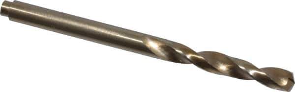Cleveland - #25 135° Spiral Flute Cobalt Screw Machine Drill Bit - Oxide/Gold Finish, Right Hand Cut, 1" Flute Length, 2-1/16" OAL, Split Point, Straight Shank - USA Tool & Supply