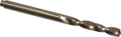Cleveland - #25 135° Spiral Flute Cobalt Screw Machine Drill Bit - Oxide/Gold Finish, Right Hand Cut, 1" Flute Length, 2-1/16" OAL, Split Point, Straight Shank - USA Tool & Supply