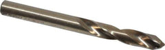 Cleveland - 0.238" 135° Spiral Flute Cobalt Screw Machine Drill Bit - Oxide/Gold Finish, Right Hand Cut, 1-3/8" Flute Length, 2-1/2" OAL, Split Point, Straight Shank - USA Tool & Supply