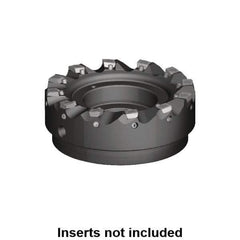 Kennametal - 9 Inserts, 80mm Cut Diam, 27mm Arbor Diam, 1mm Max Depth of Cut, Indexable Square-Shoulder Face Mill - 0/90° Lead Angle, 50mm High, MDHX 1004.. Insert Compatibility, Series Fix-Perfect - USA Tool & Supply