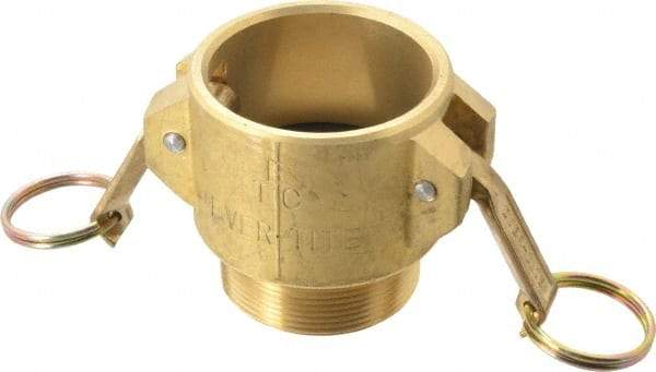 EVER-TITE Coupling Products - 2" Brass Cam & Groove Suction & Discharge Hose Female Coupler Male NPT Thread - Part B, 2" Thread, 350 Max psi - USA Tool & Supply