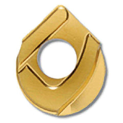 Iscar - HBFD.75 QF Grade IC908 Carbide Milling Insert - TiAlN Finish, 0.183" Thick, 3/4" Inscribed Circle, 3/8" Corner Radius - USA Tool & Supply