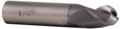 Accupro - 7/16" Diam, 9/16" LOC, 3 Flute Solid Carbide Ball End Mill - TiCN Finish, Single End, 2-1/2" OAL, 7/16" Shank Diam, Spiral Flute - USA Tool & Supply