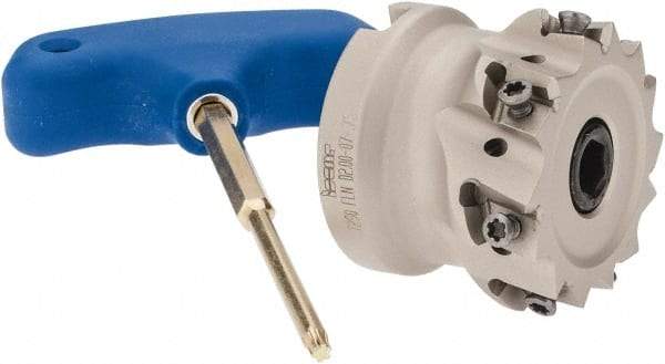 Iscar - 7 Inserts, 2" Cut Diam, 3/4" Arbor Diam, 0.354" Max Depth of Cut, Indexable Square-Shoulder Face Mill - 0/90° Lead Angle, 1.575" High, T290 LN.T 1004 Insert Compatibility, Through Coolant, Series SumoMill - USA Tool & Supply