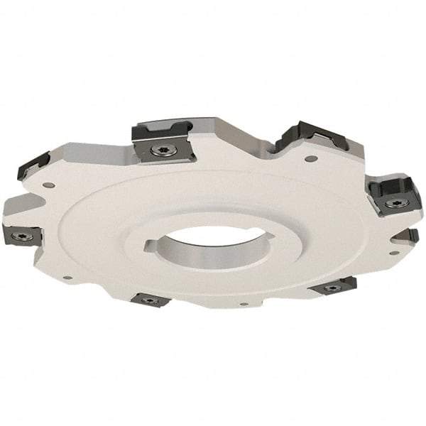 Iscar - Arbor Hole Connection, 0.157" Cutting Width, 36mm Depth of Cut, 125mm Cutter Diam, 32mm Hole Diam, 16 Tooth Indexable Slotting Cutter - SDN Toolholder, LNET Insert, Right Hand Cutting Direction - USA Tool & Supply
