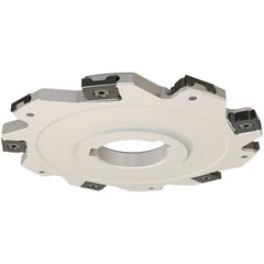 Iscar - Arbor Hole Connection, 0.157" Cutting Width, 36mm Depth of Cut, 125mm Cutter Diam, 32mm Hole Diam, 16 Tooth Indexable Slotting Cutter - SDN Toolholder, LNET Insert, Right Hand Cutting Direction - USA Tool & Supply