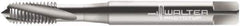 Walter-Prototyp - #2-64 UNF 3 Flute 2B Modified Bottoming Spiral Flute Tap - Cobalt, Bright Finish, 45mm OAL, Right Hand Flute, Right Hand Thread, Series 23410 - Exact Industrial Supply