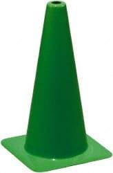 PRO-SAFE - 18" High, Lime Rigid Traffic Cone - 12" Base Width, 3 Lb, PVC - USA Tool & Supply