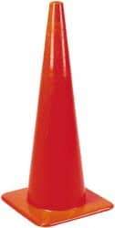 PRO-SAFE - 36" High, Orange Rigid Traffic Cone - 15" Base Width, 10 Lb, PVC - USA Tool & Supply