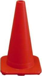 PRO-SAFE - 18" High, Orange Rigid Traffic Cone - 12" Base Width, 3 Lb, PVC - USA Tool & Supply