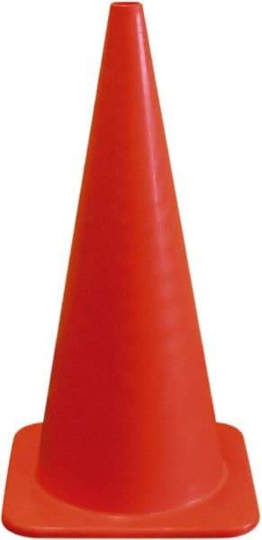 PRO-SAFE - 28" High, Orange Traffic Cone with Base - 13" Base Width, 5 Lb, PVC - USA Tool & Supply