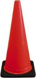 PRO-SAFE - 28" High, Orange Traffic Cone with Base - 14" Base Width, 7 Lb, PVC - USA Tool & Supply
