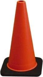 PRO-SAFE - 18" High, Orange Traffic Cone with Base - 12" Base Width, 3 Lb, PVC - USA Tool & Supply