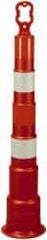 PRO-SAFE - 42" High x 8" Wide Reflective Trim Line Channelizer Post - High Density Polyethylene (HDPE), 4 Lbs, Orange - USA Tool & Supply
