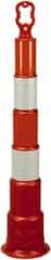 PRO-SAFE - 42" High x 8" Wide Reflective Trim Line Channelizer Post - High Density Polyethylene (HDPE), 4 Lbs, Orange - USA Tool & Supply