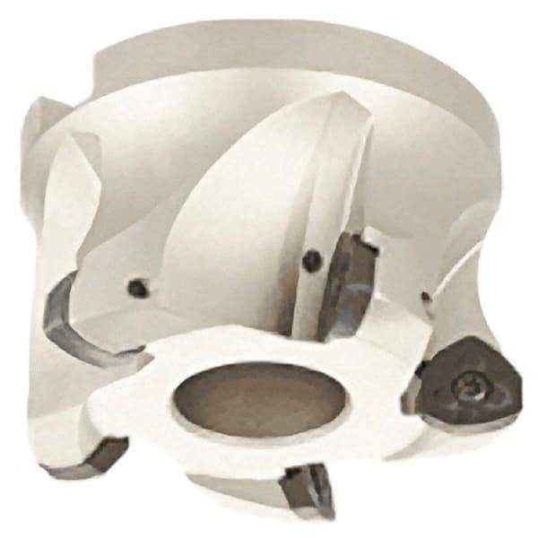 Iscar - 5 Inserts, 1.68" Cutter Diam, 0.08" Max Depth of Cut, Indexable High-Feed Face Mill - 1" Arbor Hole Diam, 1-3/4" High, FF WO.. Inserts, Series FeedMill - USA Tool & Supply