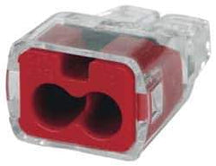 Ideal - 2 Port, 18 to 12 AWG Compatible, Push-In Wire Connector - 0.78" OAL x 0.52" OAW x 0.38" OAH, Red - USA Tool & Supply