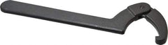 Proto - 4-1/2" to 6-1/4" Capacity, Black Oxide Finish, Adjustable Hook Spanner Wrench - 12-1/8" OAL, 1/4" Hook Pin Height - USA Tool & Supply