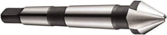 DORMER - 3 Flute 60° High Speed Steel Countersink - Bright Finish, 90mm OAL, Single End, Morse Taper Shank, Right Hand Cut - USA Tool & Supply