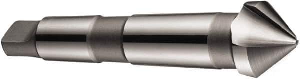 DORMER - 3 Flute 90° High Speed Steel Countersink - Bright Finish, 106mm OAL, Single End, Morse Taper Shank, Right Hand Cut - USA Tool & Supply