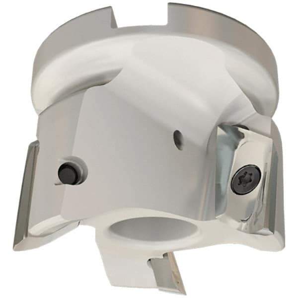 Iscar - 3 Inserts, 63mm Cut Diam, 27mm Arbor Diam, 20.5mm Max Depth of Cut, Indexable Square-Shoulder Face Mill - 0/90° Lead Angle, 50mm High, HM90 APCR 2206.. Insert Compatibility, Through Coolant, Series Helialu - USA Tool & Supply