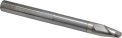 SGS - 3/8" Diam, 1/2" LOC, 2 Flute Solid Carbide Ball End Mill - TiB2 Finish, Single End, 4" OAL, 3/8" Shank Diam, Spiral Flute - USA Tool & Supply