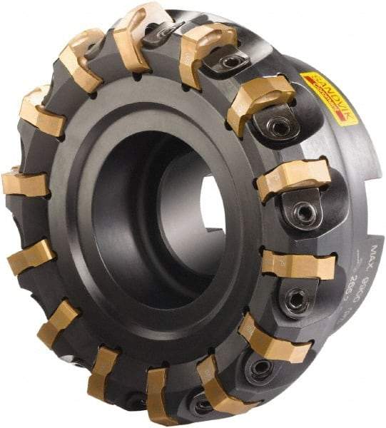 Sandvik Coromant - 3" Cut Diam, 1" Arbor Hole, 0.2362" Max Depth of Cut, 65° Indexable Chamfer & Angle Face Mill - 10 Inserts, R365-1505ZNE Insert, Right Hand Cut, Series CoroMill 365 - USA Tool & Supply