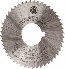 Controx - 1-1/2" Diam x 1/16" Blade Thickness x 1/2" Arbor Hole Diam, 48 Tooth Slitting and Slotting Saw - Arbor Connection, Right Hand, Uncoated, Cobalt, Concave Ground, Contains Keyway - USA Tool & Supply