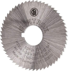 Controx - 1-3/4" Diam x 1/16" Blade Thickness x 1/2" Arbor Hole Diam, 56 Tooth Slitting and Slotting Saw - Arbor Connection, Right Hand, Uncoated, Cobalt, Concave Ground, Contains Keyway - USA Tool & Supply