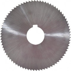 Controx - 4" Diam x 0.0781" Blade Thickness x 1" Arbor Hole Diam, 80 Tooth Slitting and Slotting Saw - Arbor Connection, Right Hand, Uncoated, Cobalt, Concave Ground, Contains Keyway - USA Tool & Supply