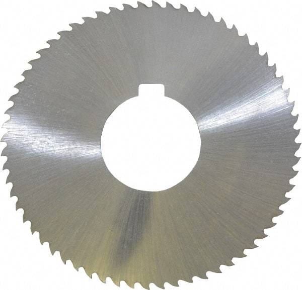 Controx - 3" Diam x 0.04" Blade Thickness x 1" Arbor Hole Diam, 64 Tooth Slitting and Slotting Saw - Arbor Connection, Right Hand, Uncoated, Cobalt, 15° Rake, Concave Ground, Contains Keyway - USA Tool & Supply