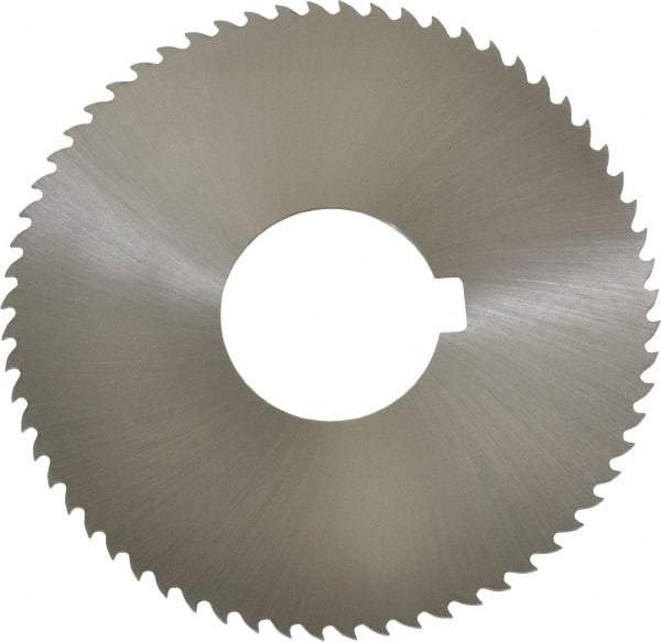 Controx - 3" Diam x 0.0469" Blade Thickness x 1" Arbor Hole Diam, 64 Tooth Slitting and Slotting Saw - Arbor Connection, Right Hand, Uncoated, Cobalt, 15° Rake, Concave Ground, Contains Keyway - USA Tool & Supply