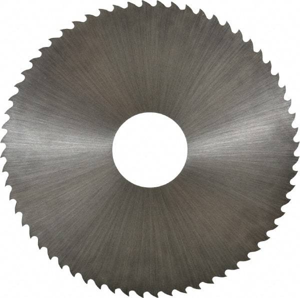 Controx - 4" Diam x 0.02" Blade Thickness x 1" Arbor Hole Diam, 64 Tooth Slitting and Slotting Saw - Arbor Connection, Right Hand, Uncoated, Cobalt, 15° Rake, Concave Ground - USA Tool & Supply