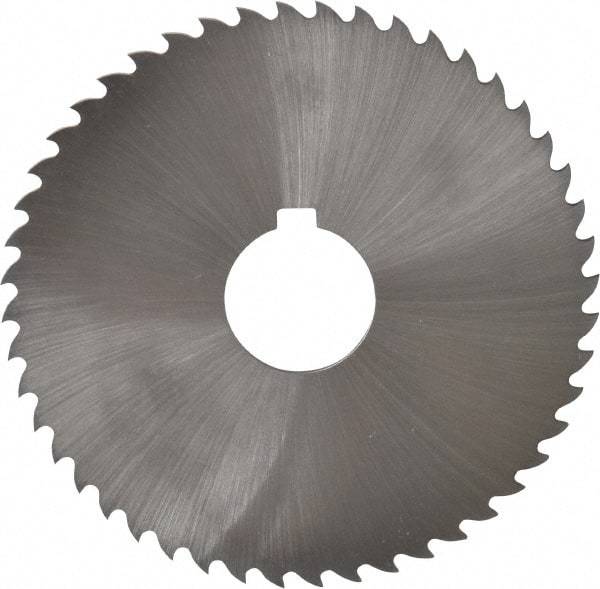 Controx - 4" Diam x 0.0781" Blade Thickness x 1" Arbor Hole Diam, 48 Tooth Slitting and Slotting Saw - Arbor Connection, Right Hand, Uncoated, Cobalt, 15° Rake, Concave Ground, Contains Keyway - USA Tool & Supply