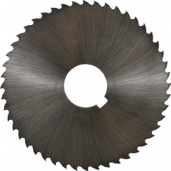 Controx - 4" Diam x 0.0938" Blade Thickness x 1" Arbor Hole Diam, 48 Tooth Slitting and Slotting Saw - Arbor Connection, Right Hand, Uncoated, Cobalt, 15° Rake, Concave Ground, Contains Keyway - USA Tool & Supply