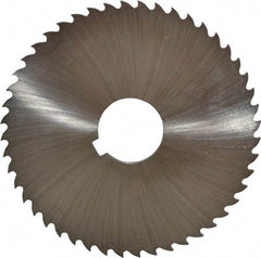 Controx - 4" Diam x 1/8" Blade Thickness x 1" Arbor Hole Diam, 48 Tooth Slitting and Slotting Saw - Arbor Connection, Right Hand, Uncoated, Cobalt, 15° Rake, Concave Ground, Contains Keyway - USA Tool & Supply