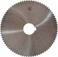 Controx - 5" Diam x 0.04" Blade Thickness x 1" Arbor Hole Diam, 80 Tooth Slitting and Slotting Saw - Arbor Connection, Right Hand, Uncoated, Cobalt, 15° Rake, Concave Ground, Contains Keyway - USA Tool & Supply