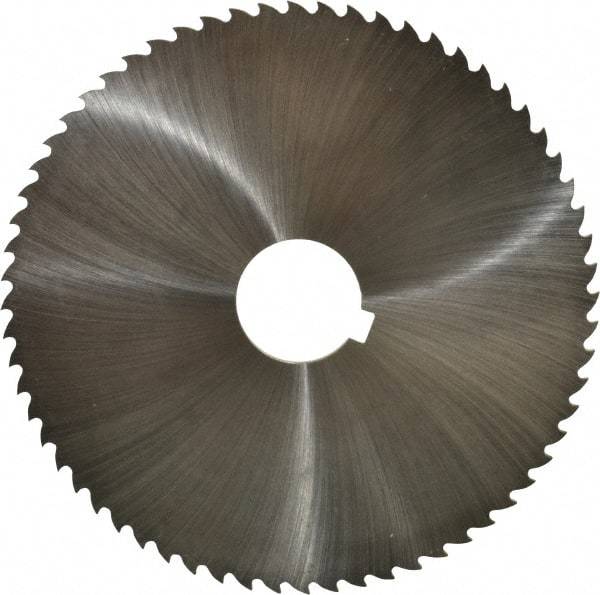 Controx - 6" Diam x 0.0938" Blade Thickness x 1-1/4" Arbor Hole Diam, 64 Tooth Slitting and Slotting Saw - Arbor Connection, Right Hand, Uncoated, Cobalt, 15° Rake, Concave Ground, Contains Keyway - USA Tool & Supply